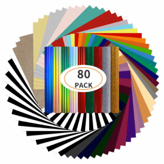 HTV Heat Transfer Vinyl Bundle – 80 Pack 12" × 10" Iron-On Vinyl Sheets for T-Shirts & Fabric