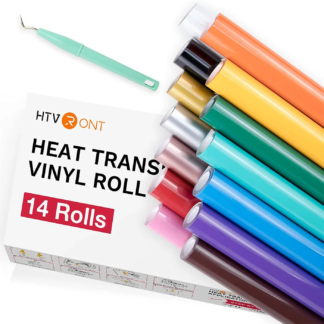 14 HTV Rolls – 30 x 1.5 m – PU Heat Transfer Vinyl Bundle for Cricut & Silhouette Machines
