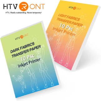 Heat Transfer Paper – 20 Sheets A4 (8.5" × 11") for Light & Dark Fabrics, Inkjet Iron-On