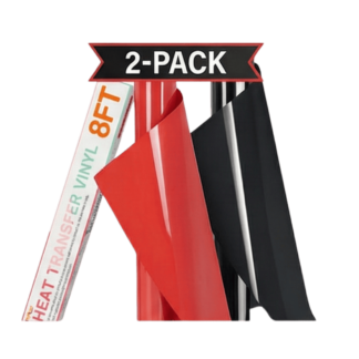 3.92 m Cricut-Compatible HTV Bundle – Red & Black PU Heat Transfer Vinyl, Valentine Special