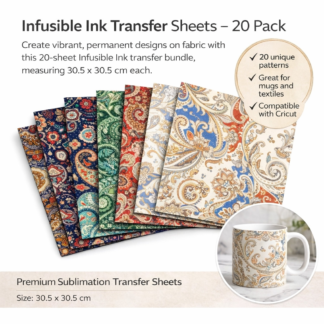 Cricut-Compatible Infusible Ink Transfer Sheets – 20 Pack 30.5 x 30.5 cm