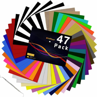 PU Heat Transfer Vinyl 30 x 25 cm – 47 Sheets Multicolour HTV Bundle