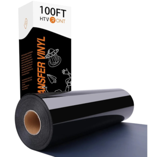Silhouette-Compatible HTV Iron-On Vinyl Roll 30 x 3000 cm – Black Heat Transfer Vinyl for Cameo & Portrait