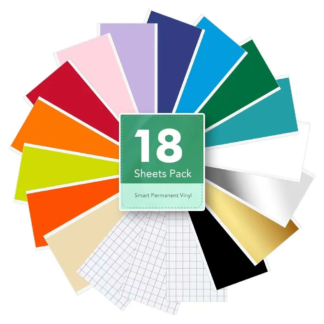 Cricut-Compatible Smart Permanent Adhesive Vinyl 13.9 x 30.5 cm – 18 Sheets for Joy