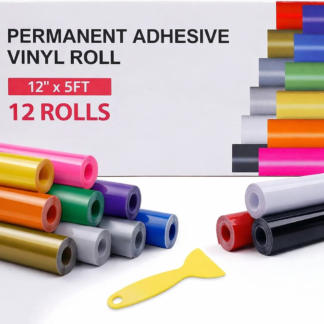 Adhesive Vinyl Rolls 30,5 x 150 cm – 12 Pack Multi-Colour Glossy