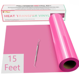 Silhouette-Compatible HTV Iron-On Vinyl Roll 30 x 457 cm – Pink Heat Transfer Vinyl for Cameo & Portrait