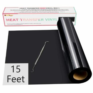 Silhouette-Compatible-Heat-Transfer-Vinyl-30-x-457-cm-–-Black-PU-HTV-Roll-for-Cameo-And-Portrait