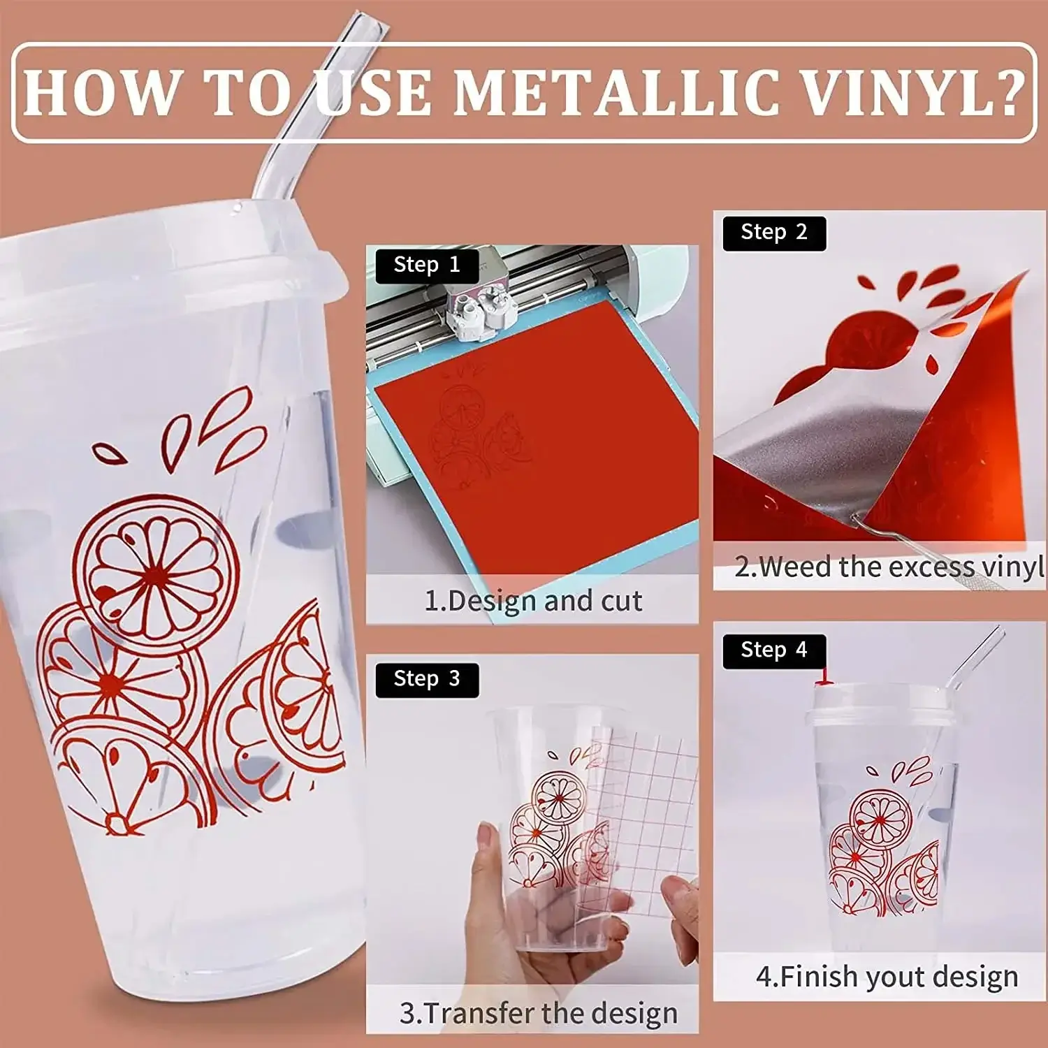 Silhouette Compatible Matte Metallic Adhesive Vinyl Bundle 9 Sheets 30 × 30 cm - Image 5