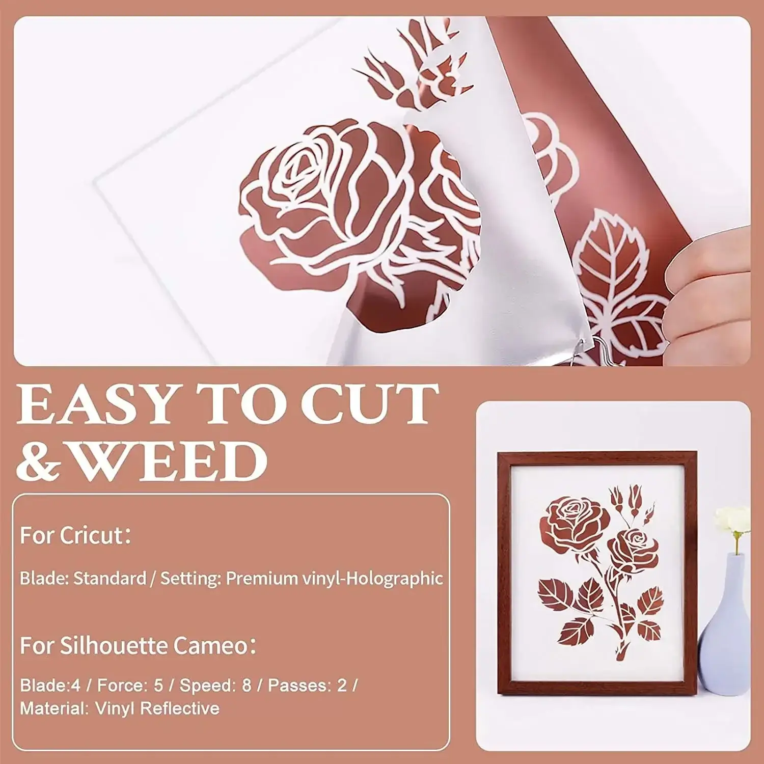 Silhouette Compatible Matte Metallic Adhesive Vinyl Bundle 9 Sheets 30 × 30 cm - Image 6