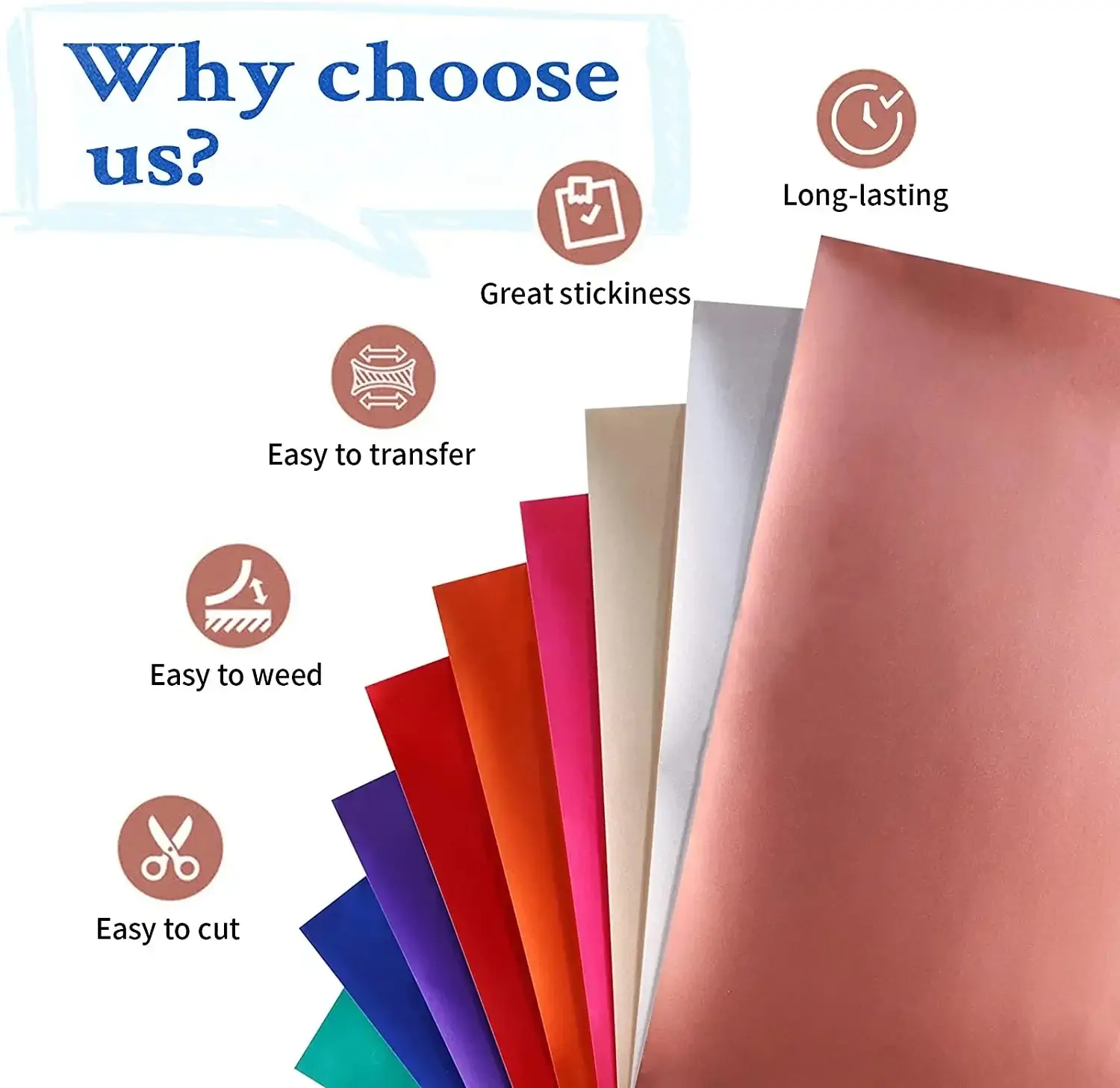 Silhouette Compatible Matte Metallic Adhesive Vinyl Bundle 9 Sheets 30 × 30 cm - Image 3