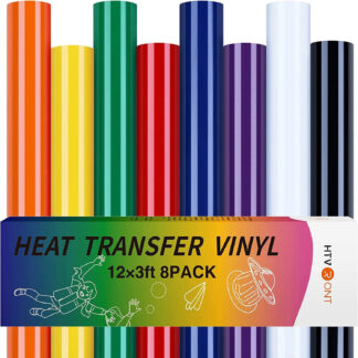 Silhouette Heat Transfer Vinyl 30 x 150 cm – 8 Roll Multi-Colour HTV Iron-On Set for Cameo and Portrait