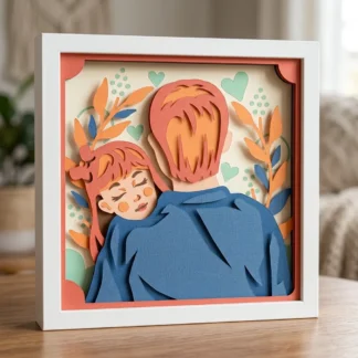 Father's Day Shadow Box SVG for Cricut & Silhouette | 8-Layer Project